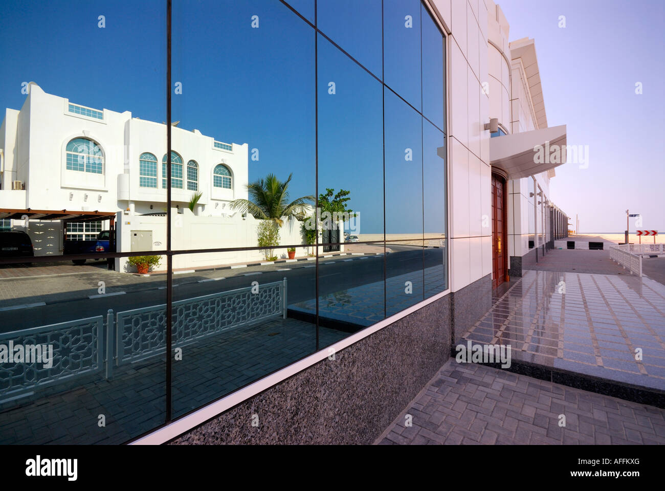 mirror reflection of luxurious residence near beach, Dubai, United Arab