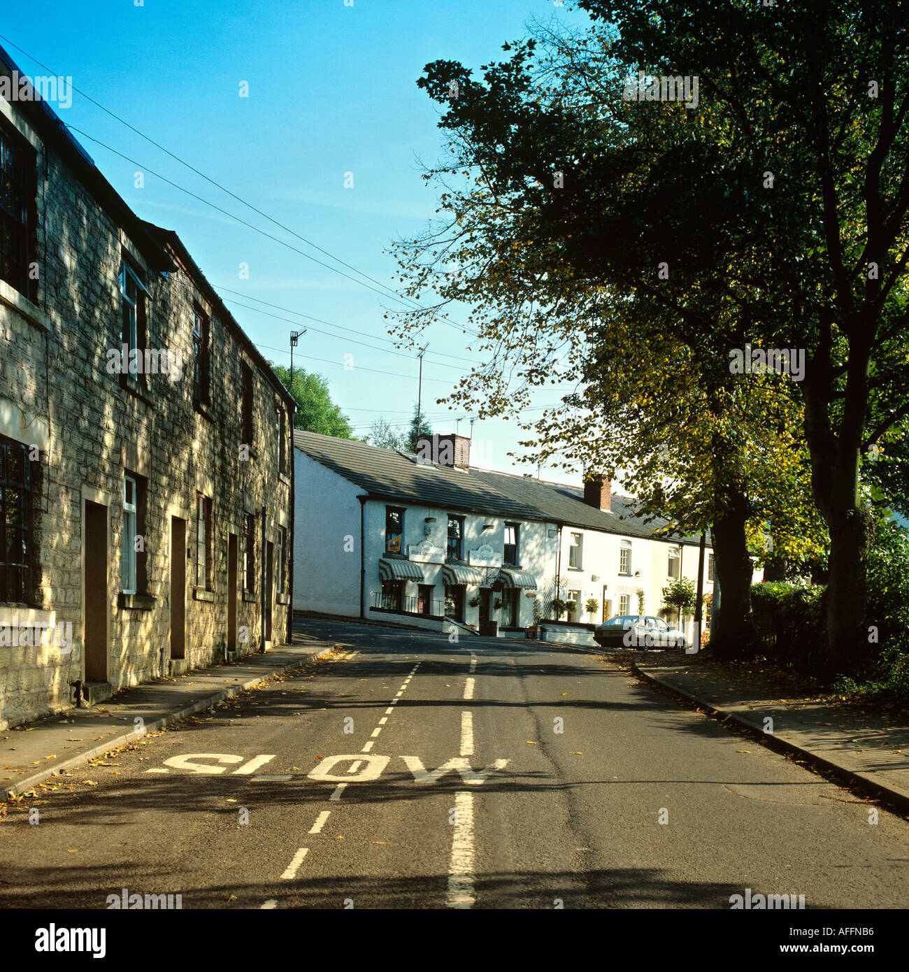 Cheshire Stockport Compstall terraced housing home Stock Photo Alamy