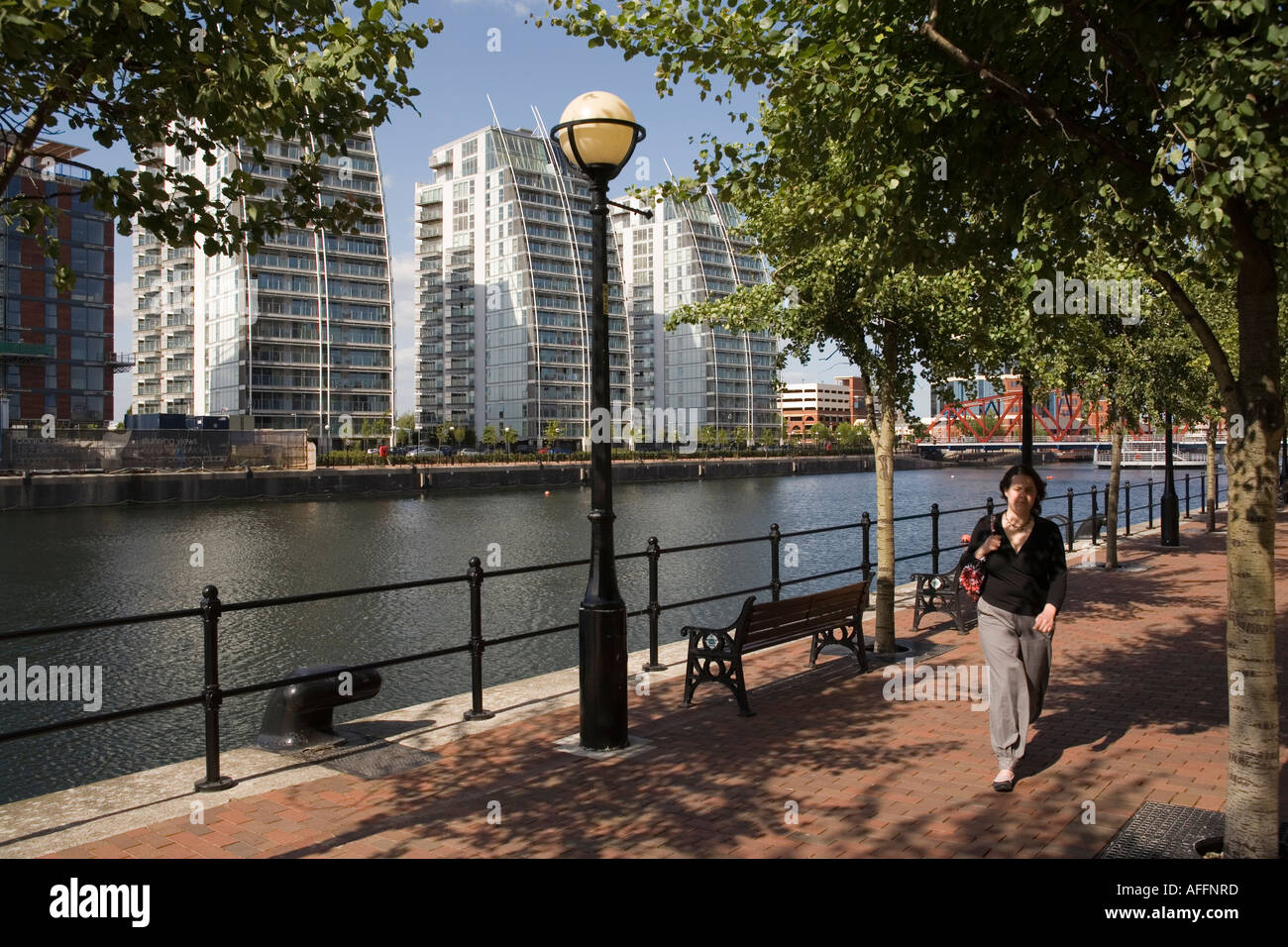 Manchester Salford Quays new high rise private housing at Huron Basin