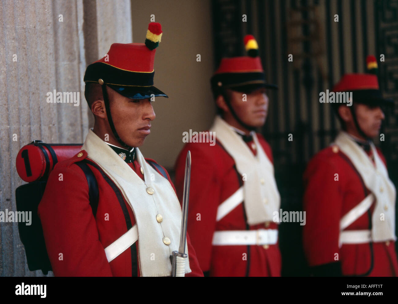 Presidential guard - La Paz BOLIVIA Stock Photo
