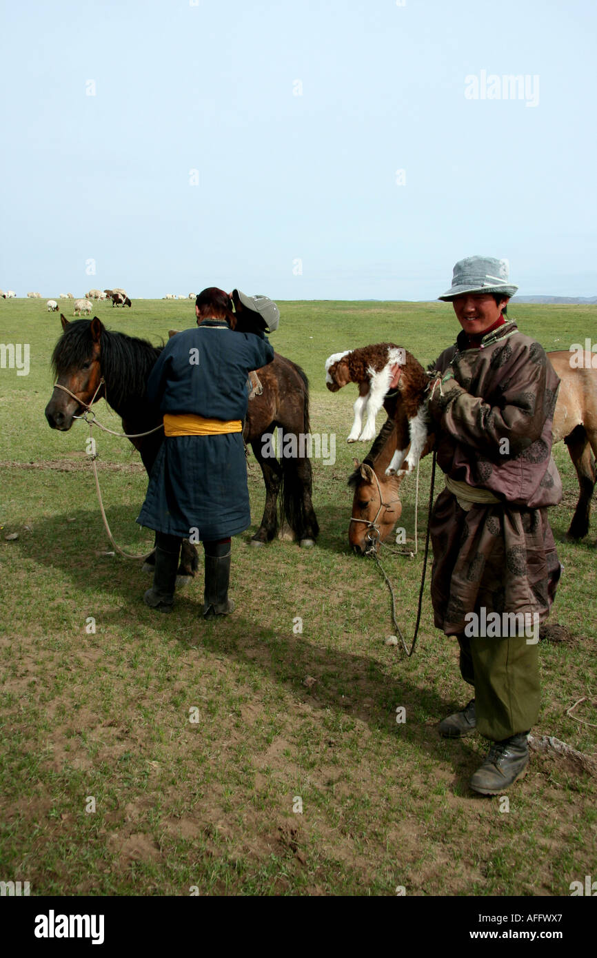 Mongolian horse herders hi-res stock photography and images - Alamy