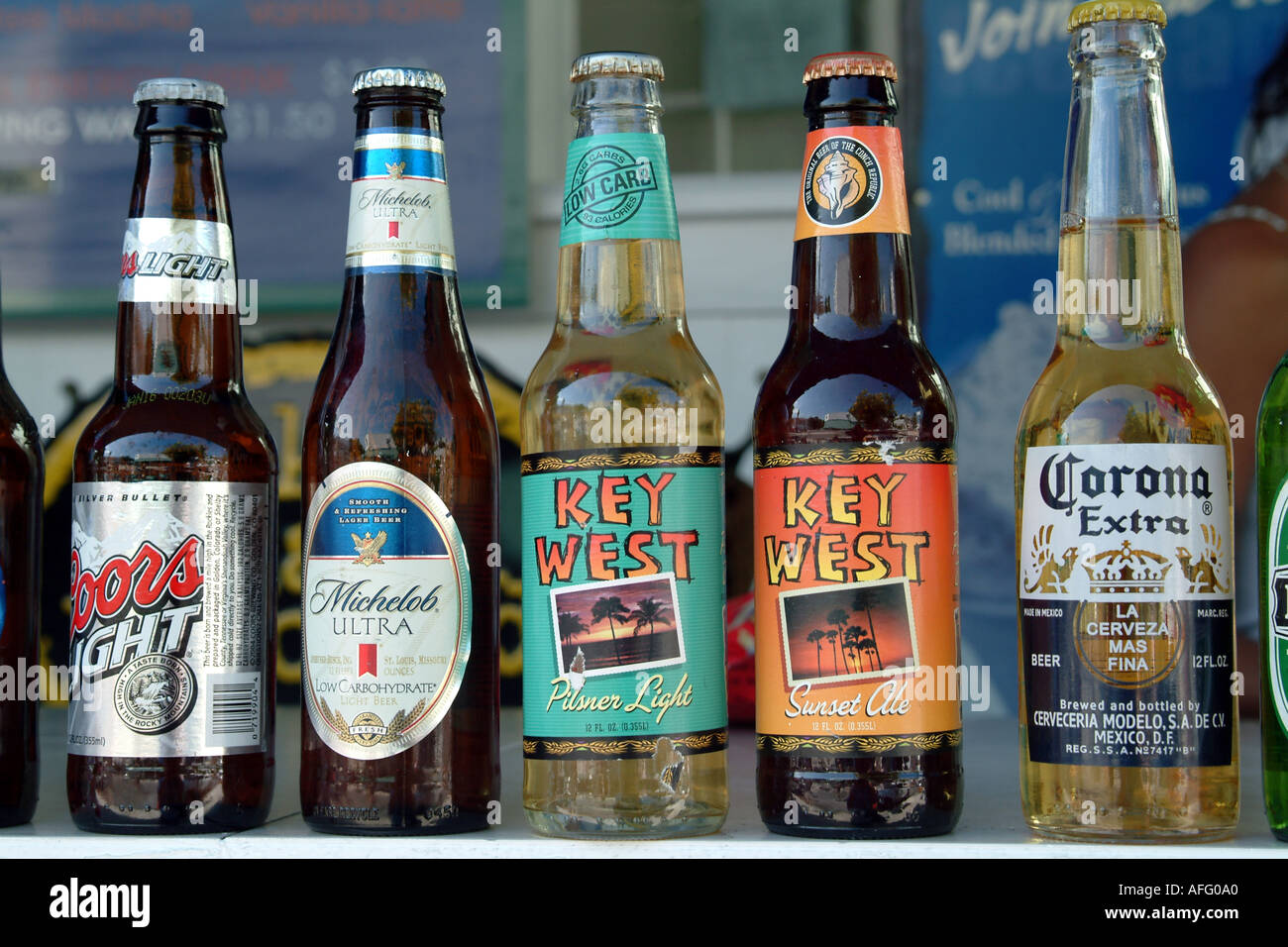 Display of Beer Bottles in Key West fl Florida USA Stock Photo Alamy