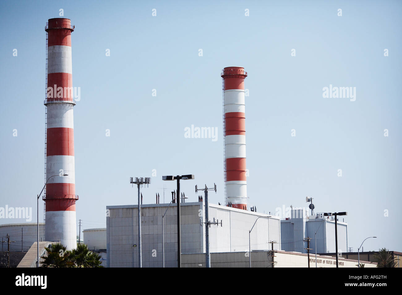 Scattergood Power Station with Smoke Stacks El Segundo, West Los