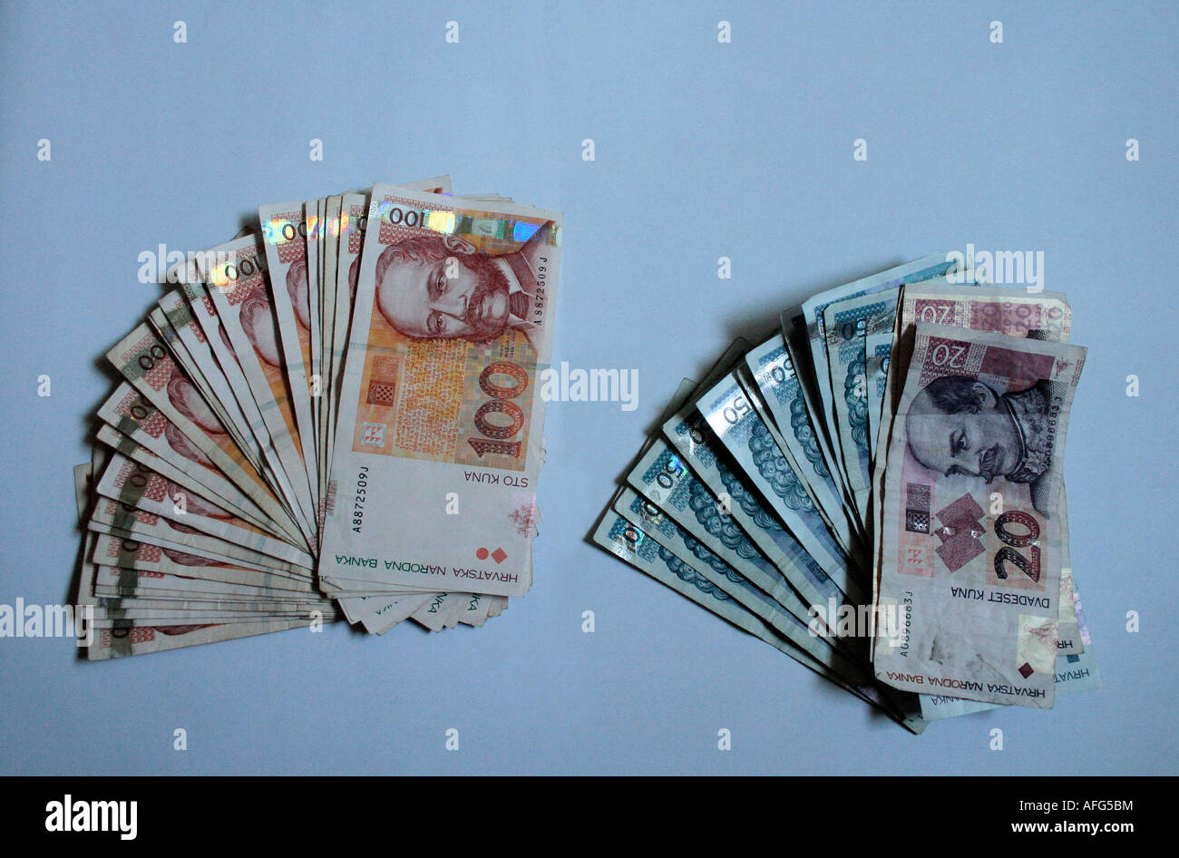 Croatian kuna, currency code HRK, hrvatska kuna (Croatian) Stock Photo