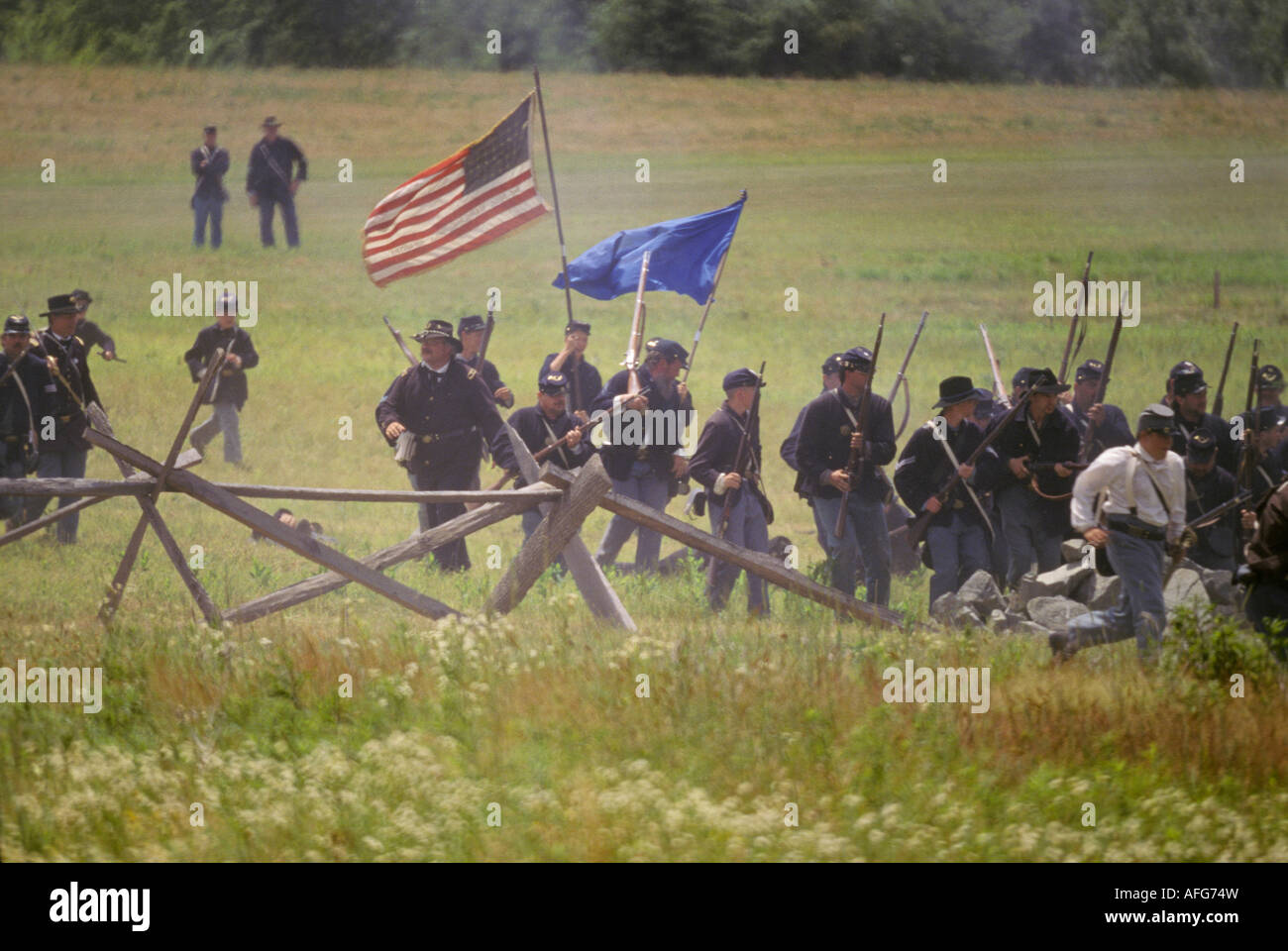 civil war reenactor Gettysburg PA battle field Yankee northern troops