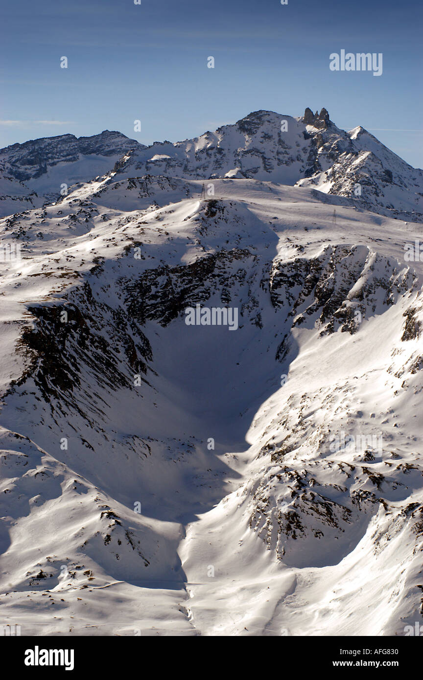 Lac du Mont Cenis, Val Cenis, France in winter Stock Photo