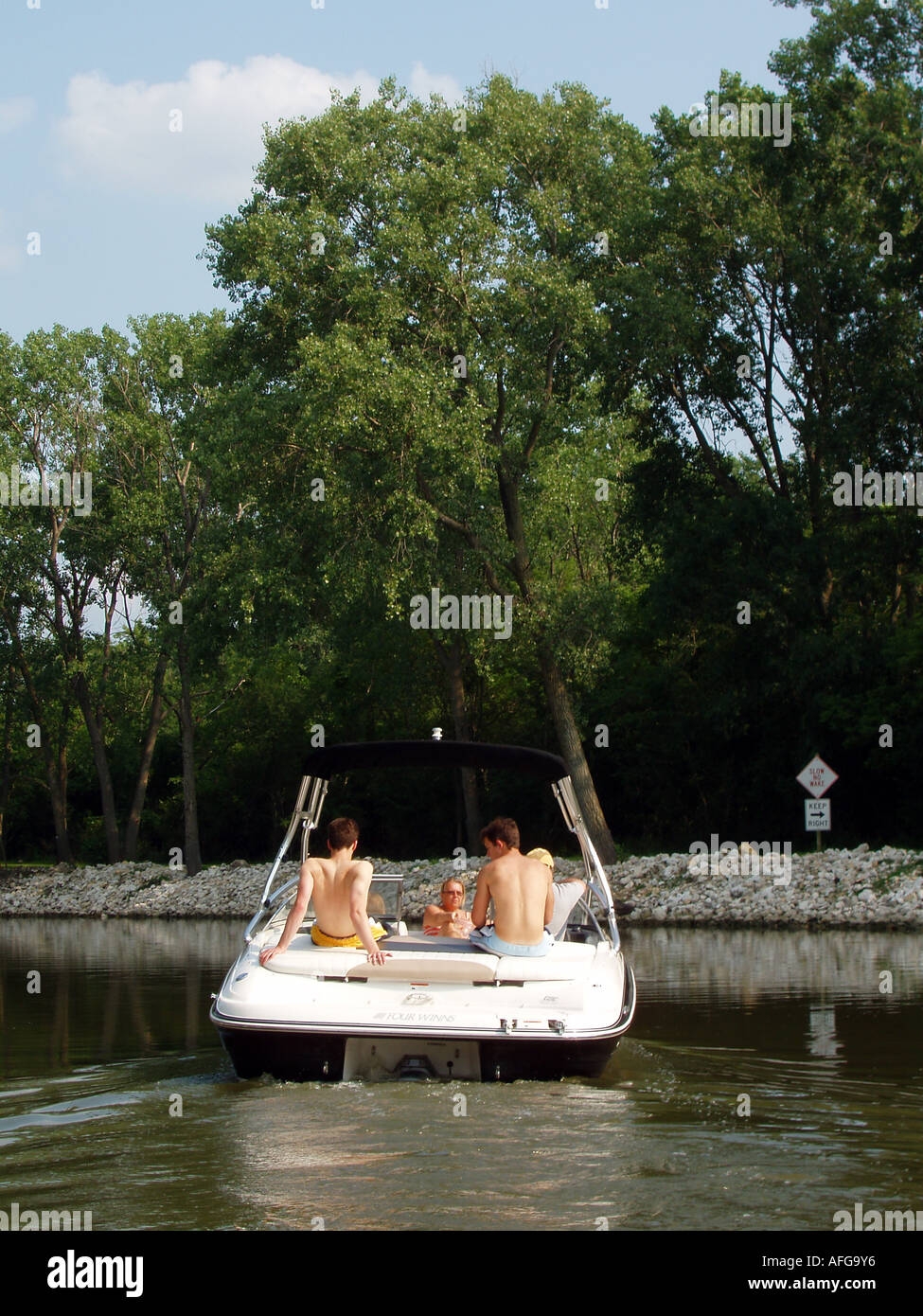 Boating on Fox River, Illinois, USA Stock Photo Alamy
