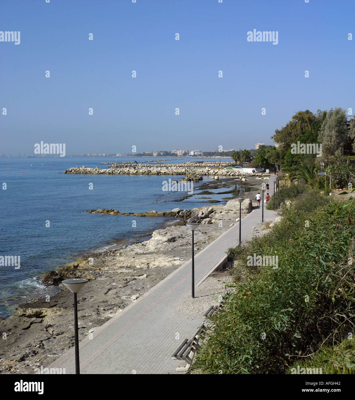 VIEW OF LIMASSOL CYPRUS FROM AMATHUS AREA Stock Photo