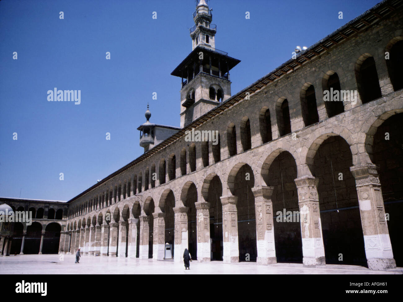 The Great Mosque in Damascus built between 705 and 715 CE by the Umayyad Caliph alWalīd , Syria