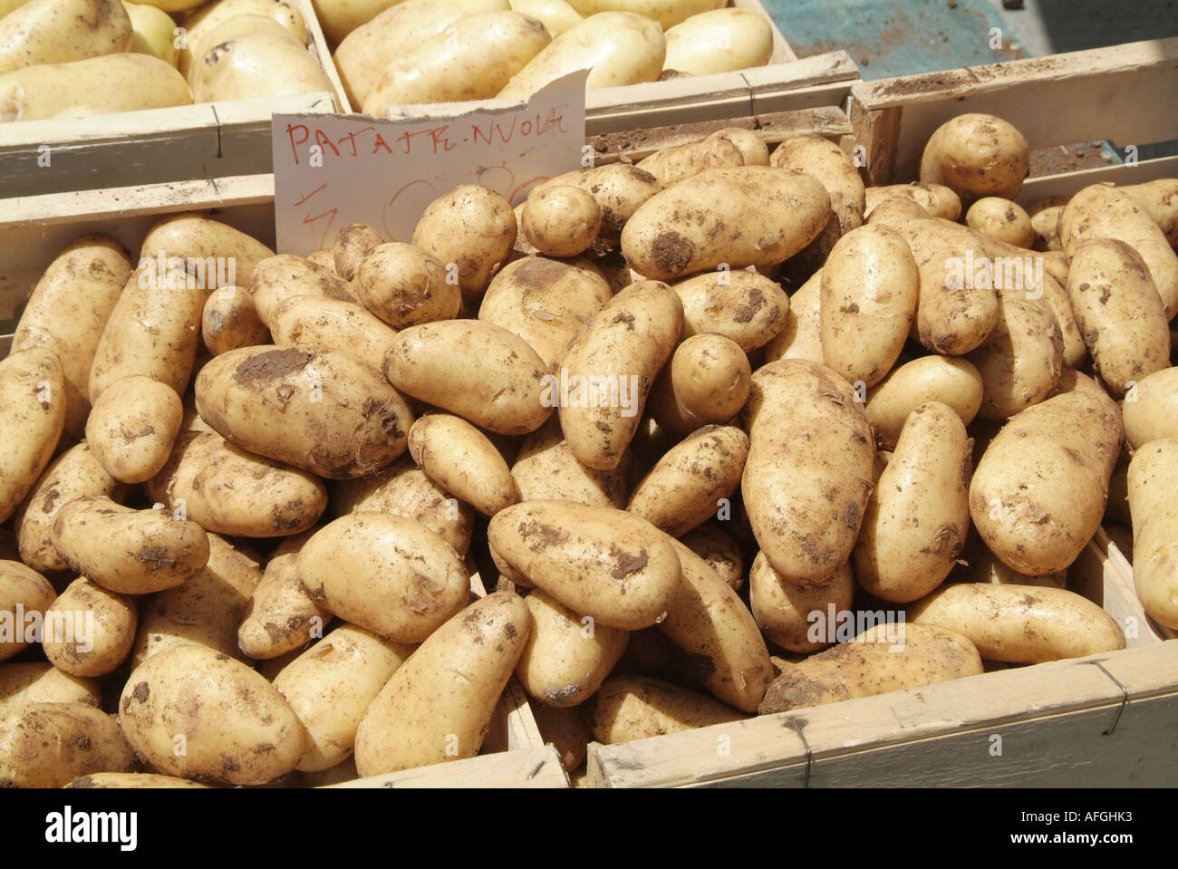 Potatoes, spud, starch, carbs, carbohydrate, on, market, stall, food