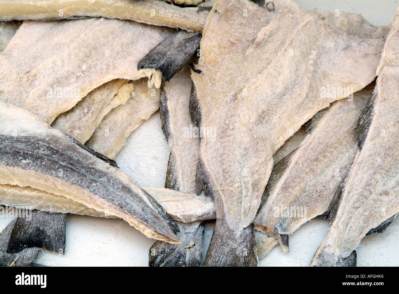 Salt, salted, fish, cod, dried, fish, preserved, Italian, Italy Stock