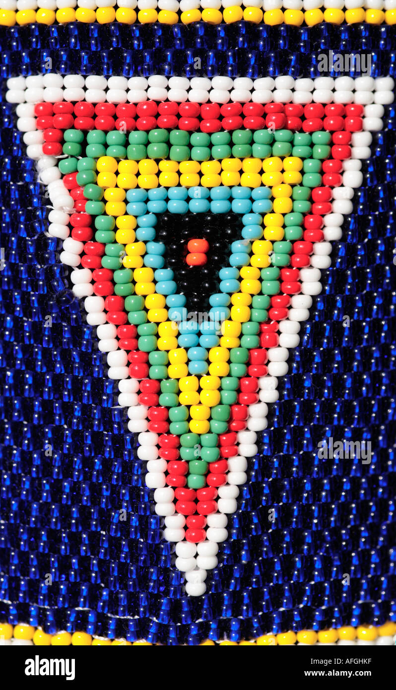Detail of Zulu bead work Stock Photo