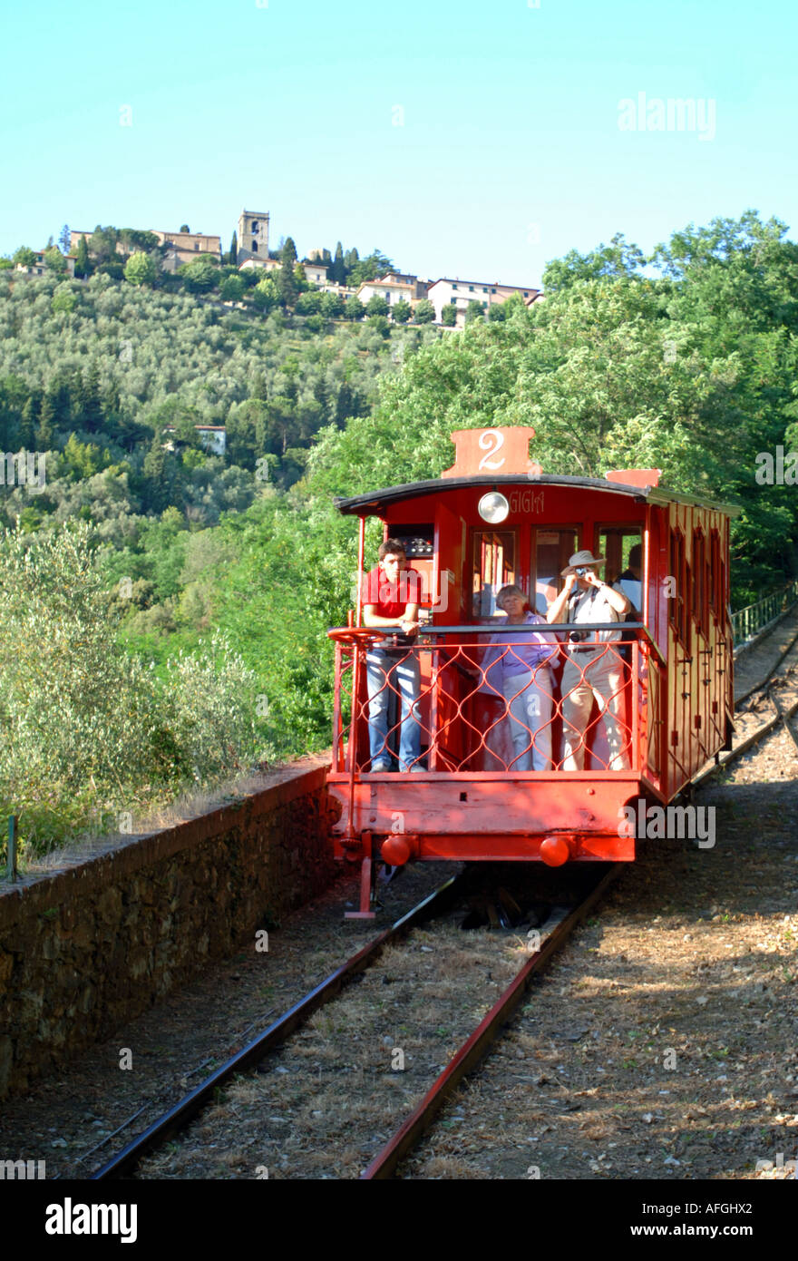 Funicular railway connecting Montecatini Terme with Montecatini Alto,  Tuscany Italy Stock Photo - Alamy