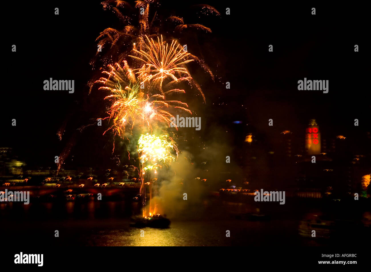 The Lord Mayor of London firework display Stock Photo