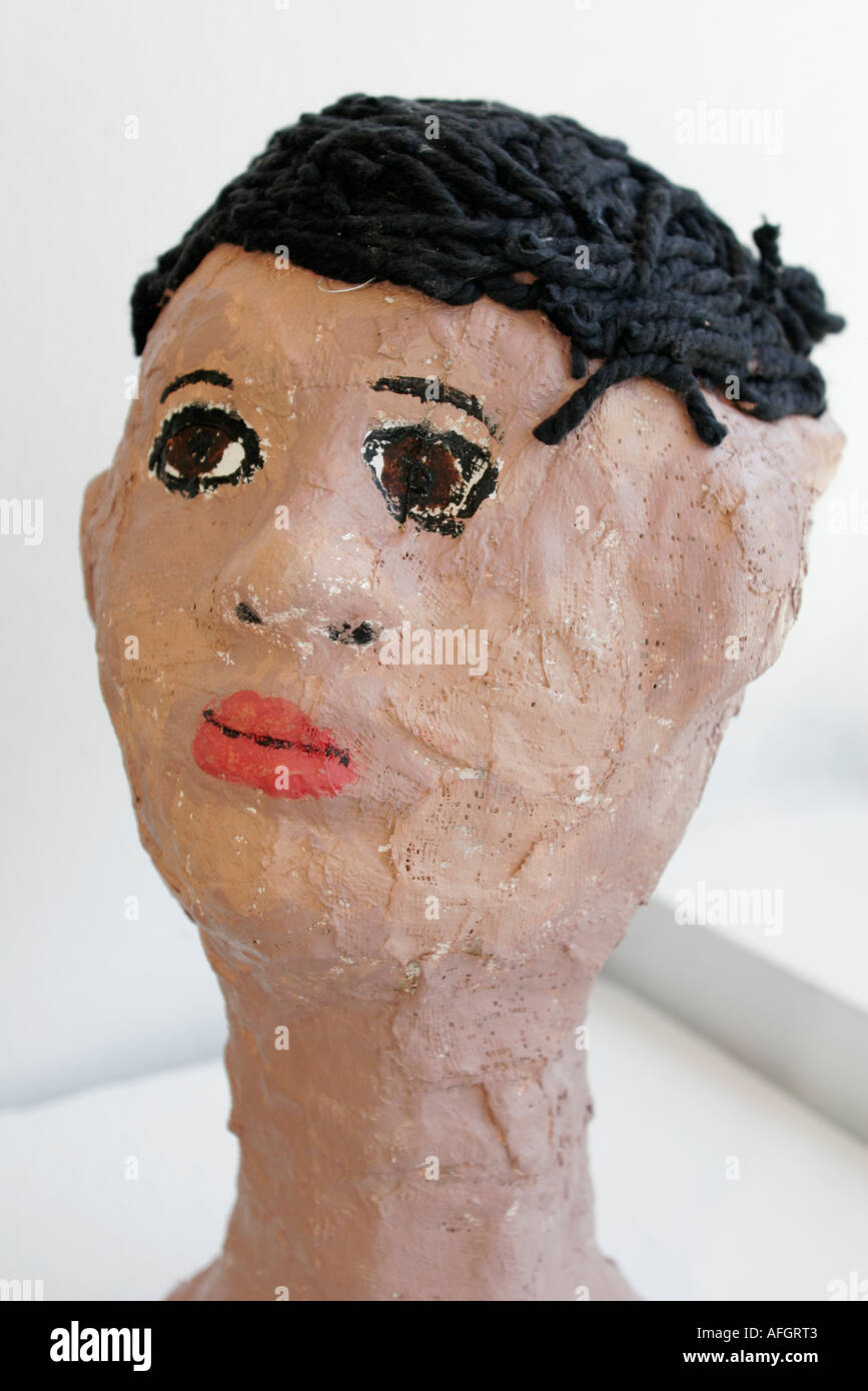 Miami Beach Florida,Lincoln Road Mall,ArtCenter SouthFlorida,art,artwork,gallery,galleries,dealer,dealers,gallerist,collection,paper Mache figure,huma Stock Photo