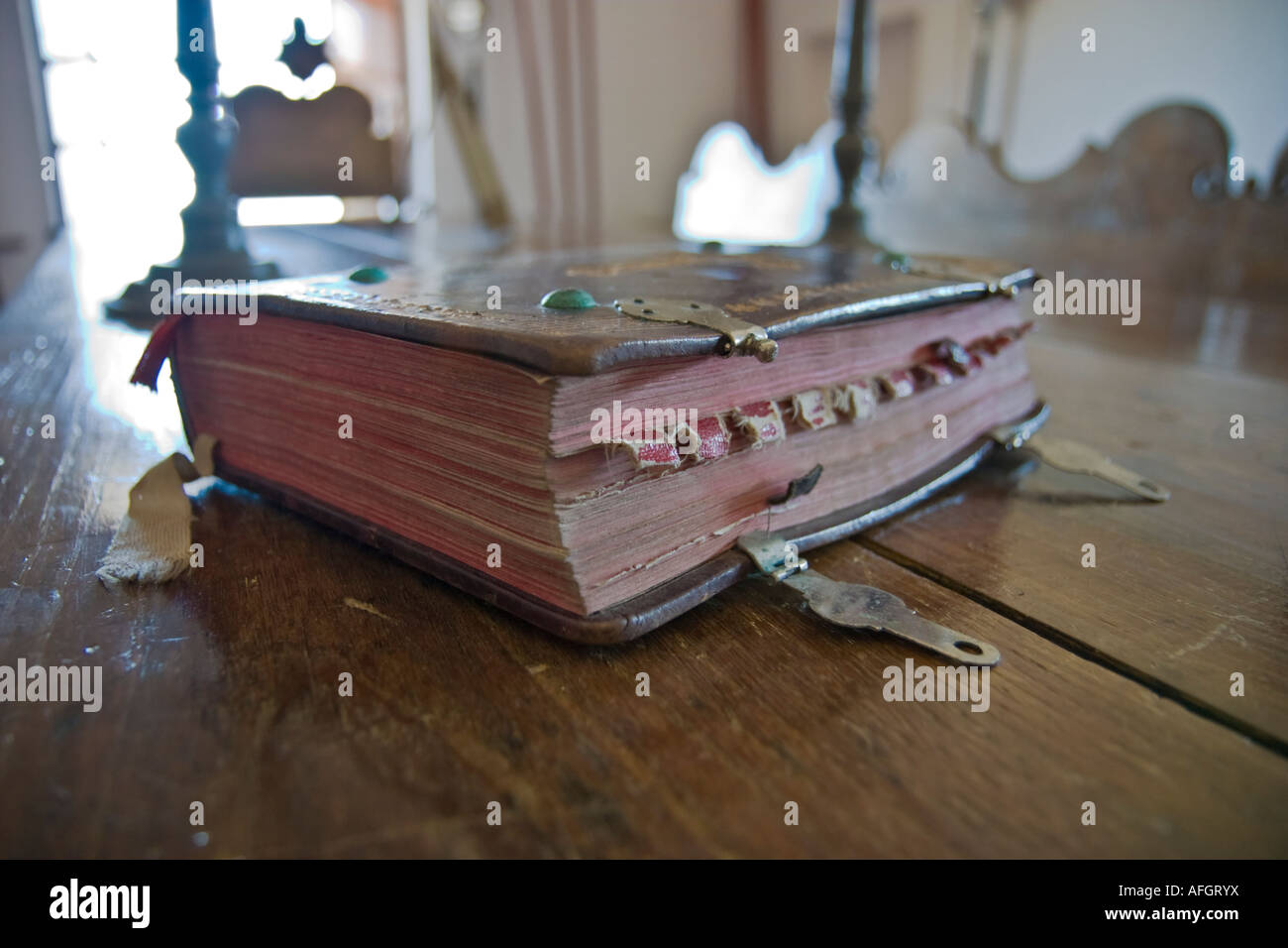 Old and used Bible closeup Stock Photo Alamy