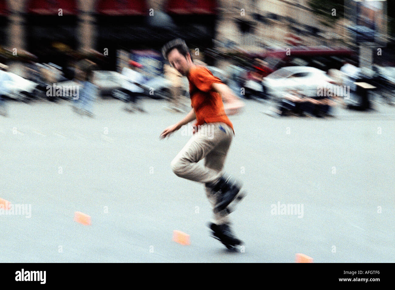 Street roller skating in Paris France Europe Stock Photo Alamy