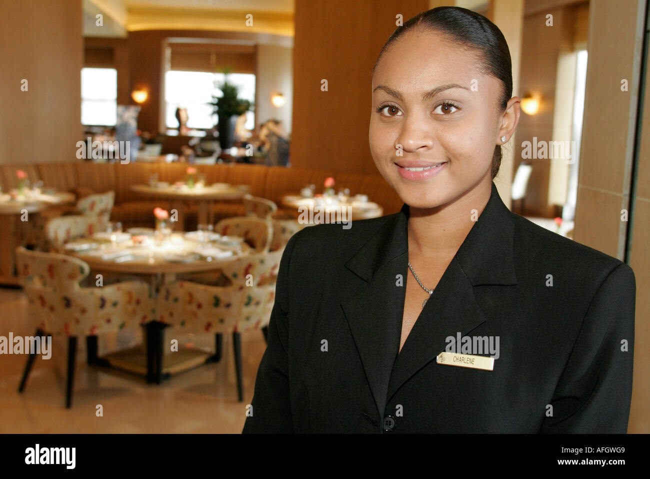 Miami Florida,Brickell Avenue,Four Seasons,hotel,Black woman female women,Restaurant  hostess,FL060602228 Stock Photo - Alamy