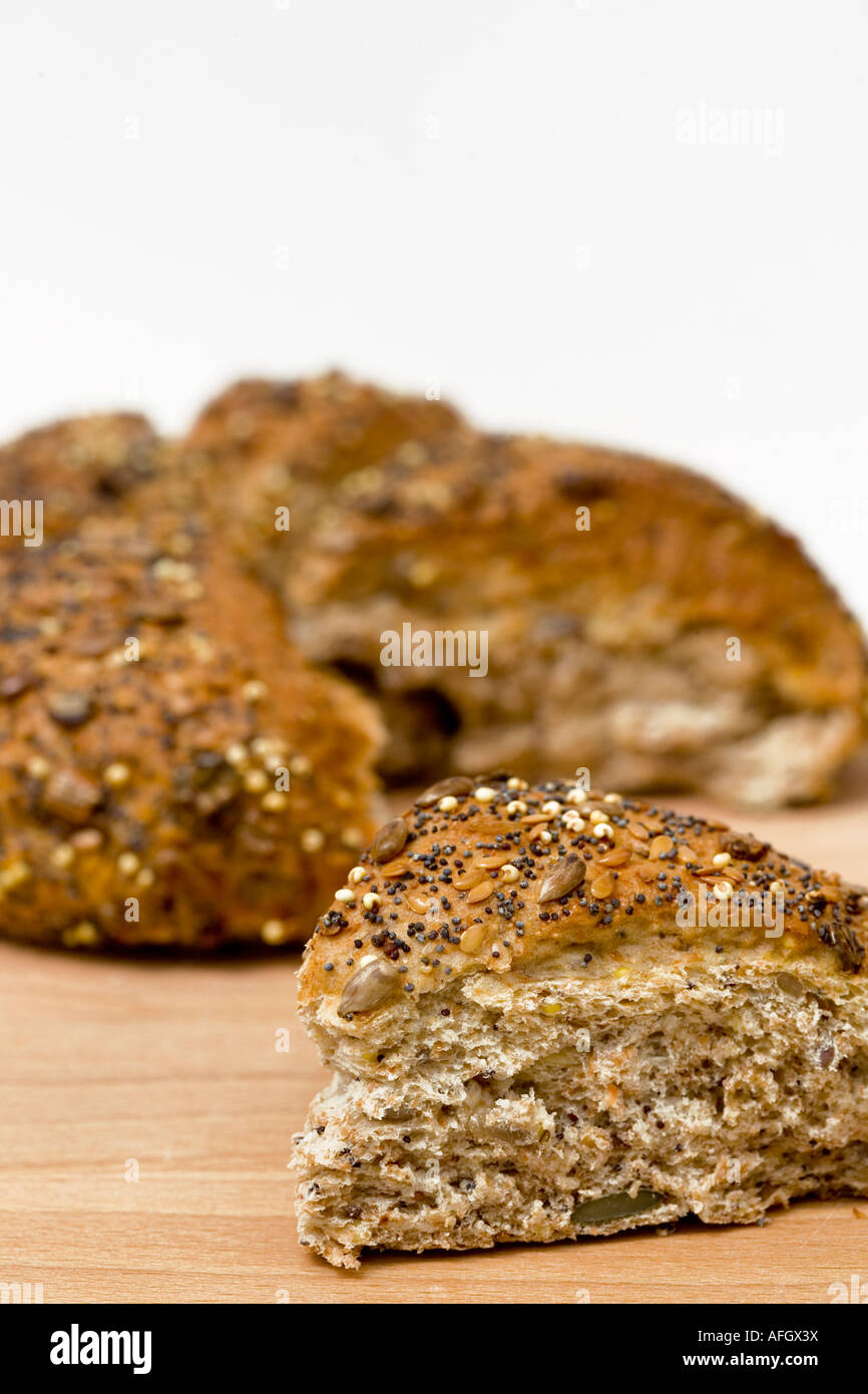 Seeded wholemeal bread Stock Photo