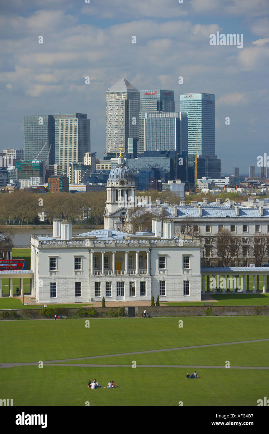 Greenwich Park the National Maritime Museum with the Queens House and ...