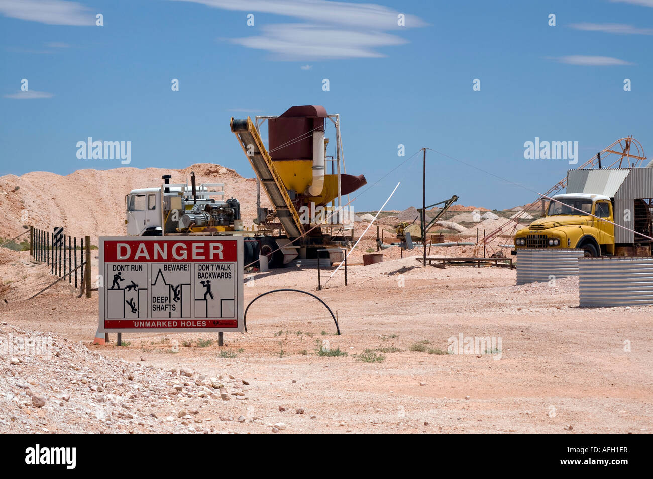 Opal mining site - Coober Pedy Stock Photo