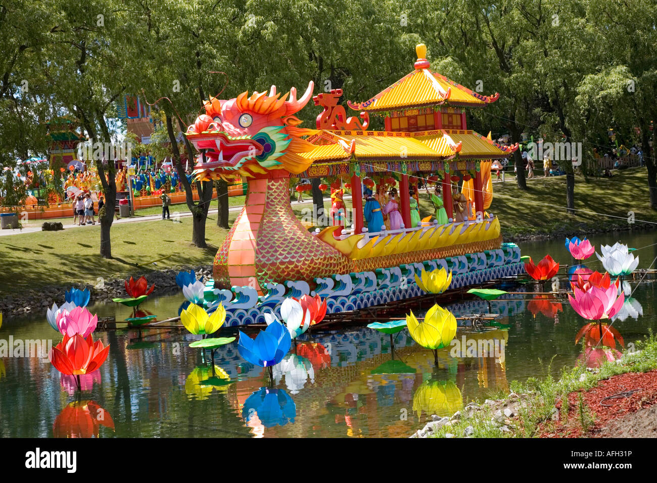 The Chinese Lantern Festival at Ontario Place in Toronto Ontario Canada