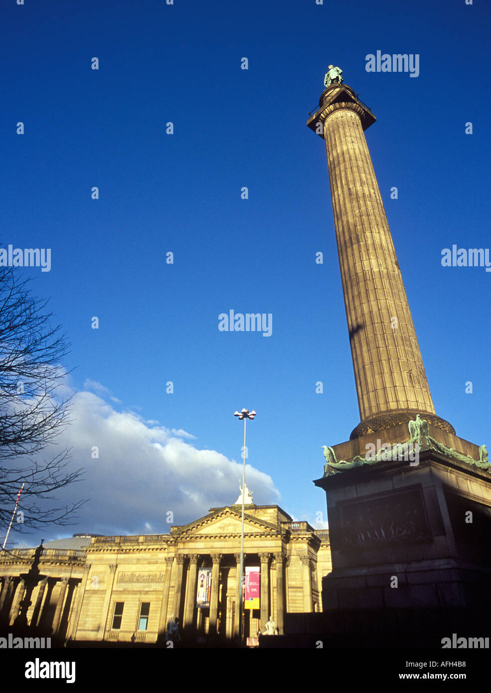The Nelson Monument and the Walker Art Gallery Liverpool UK Stock Photo