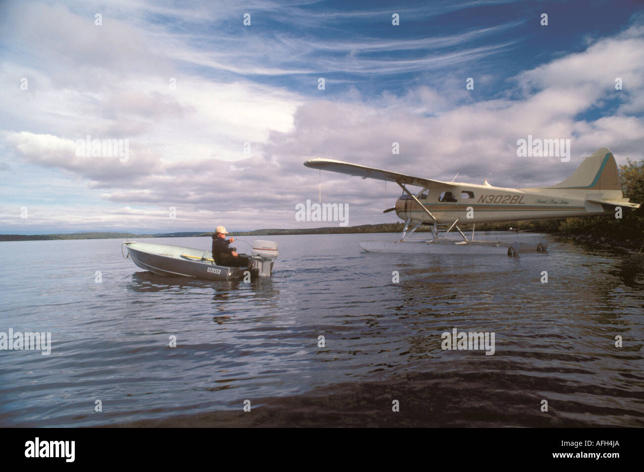 Alaska float plane fishing at Bristol Bay near Anchorage Stock Photo