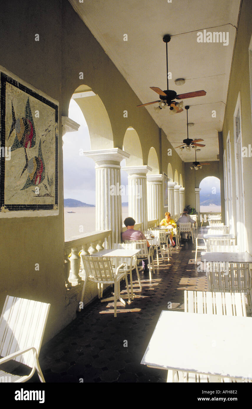 Hotel Bella Vista balcony coffee shop cafe in Macau Macao China Stock Photo