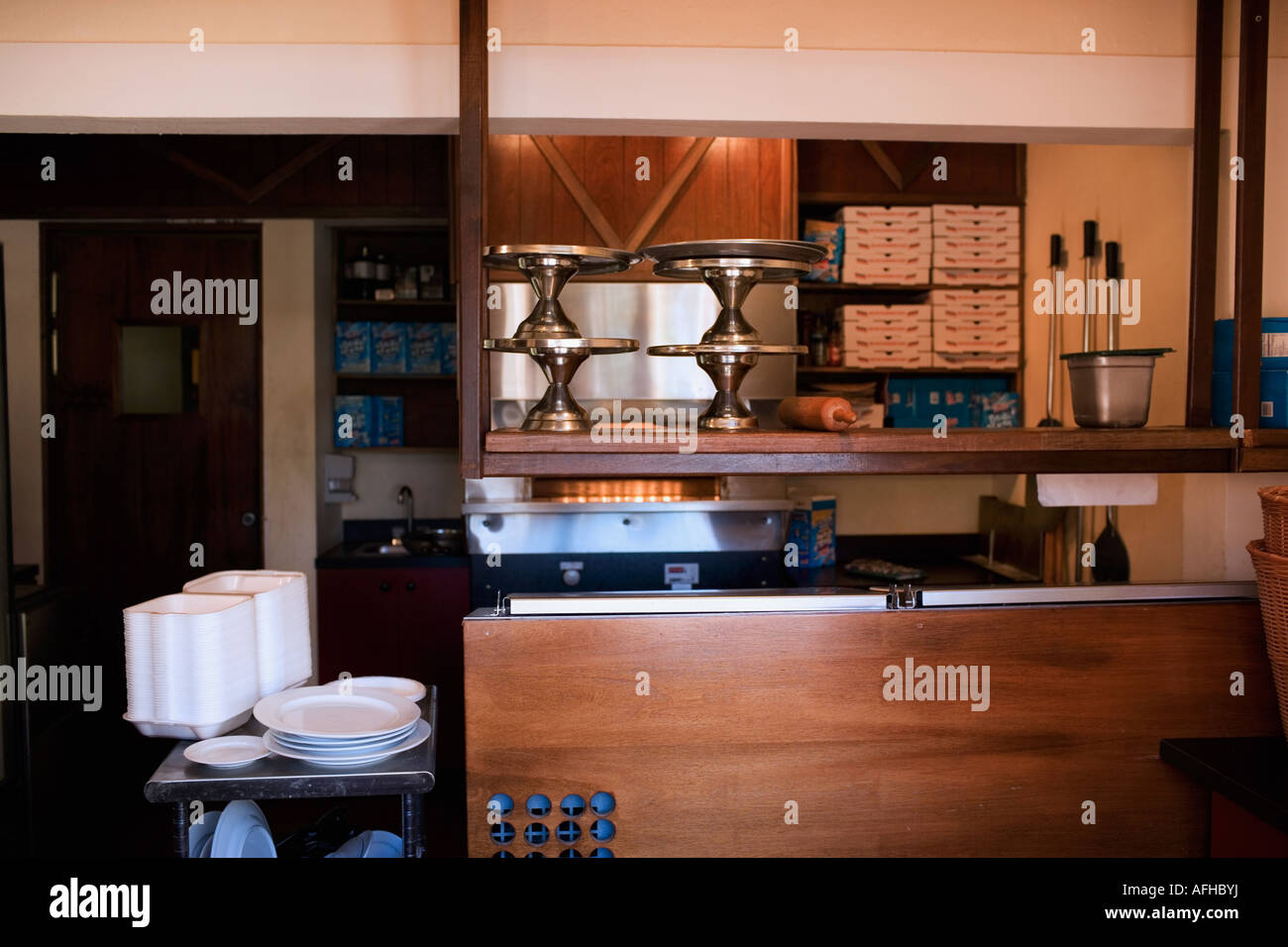 Interior of restaurant kitchen Stock Photo - Alamy
