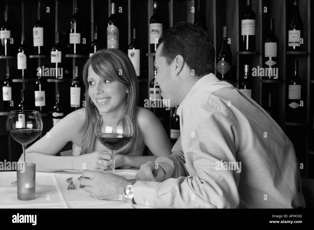 Couple on dinner date Stock Photo