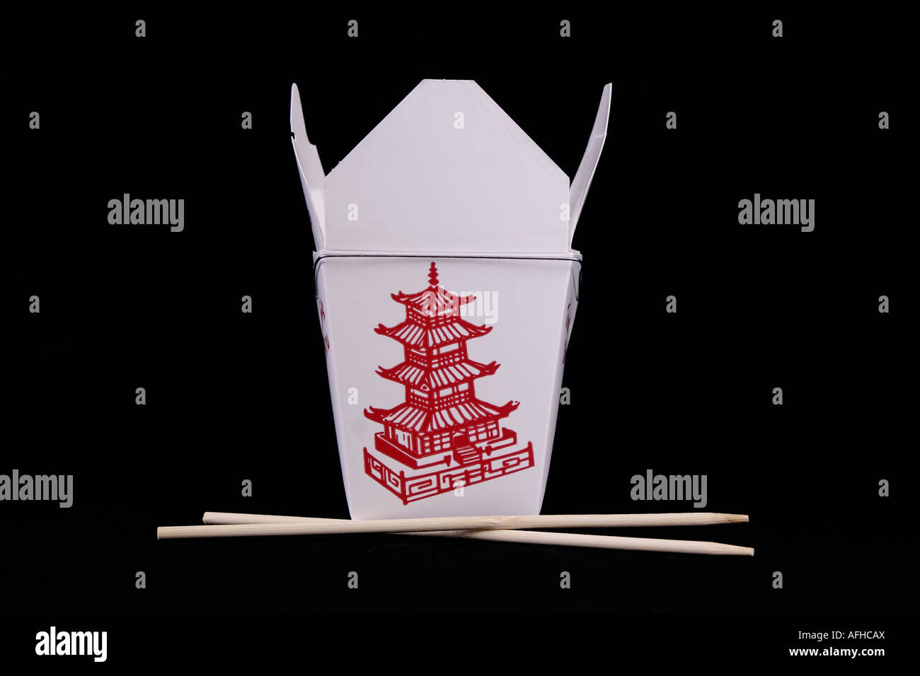 Chinese food container with chopsticks Stock Photo Alamy