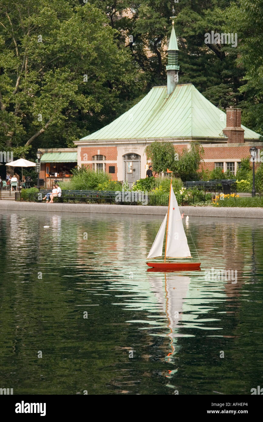 Model Boat Pond in Central Park Stock Photo