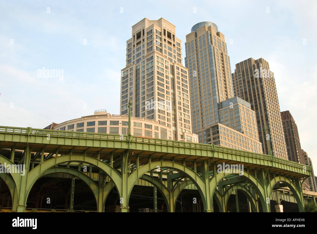 Trump Place and Miller Viaduct on Upper West Side of Manhattan Stock Photo