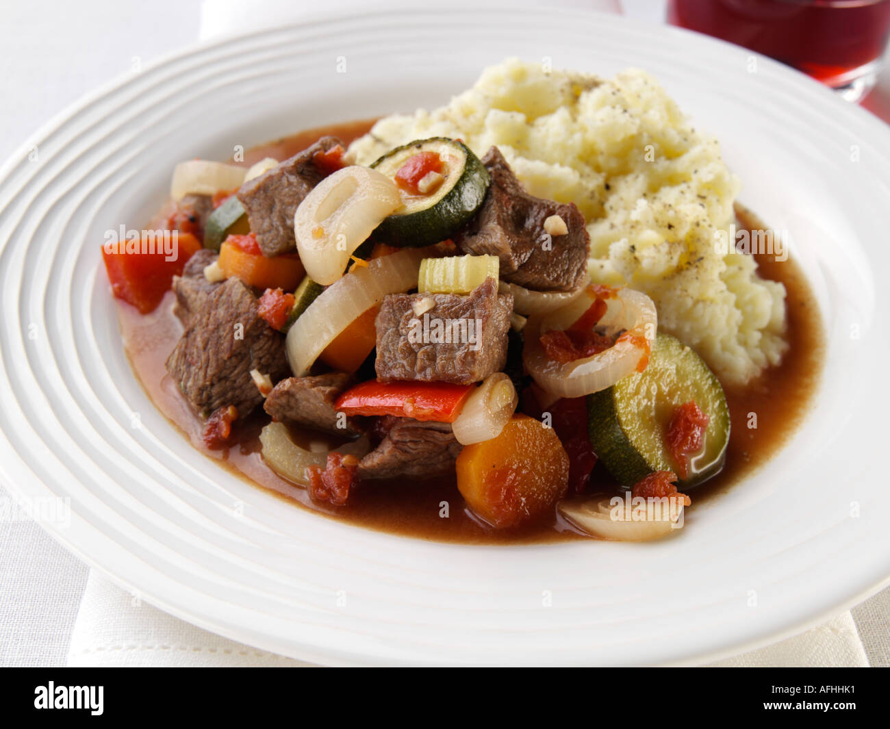 Beef Vegetable Casserole Stock Photo Alamy