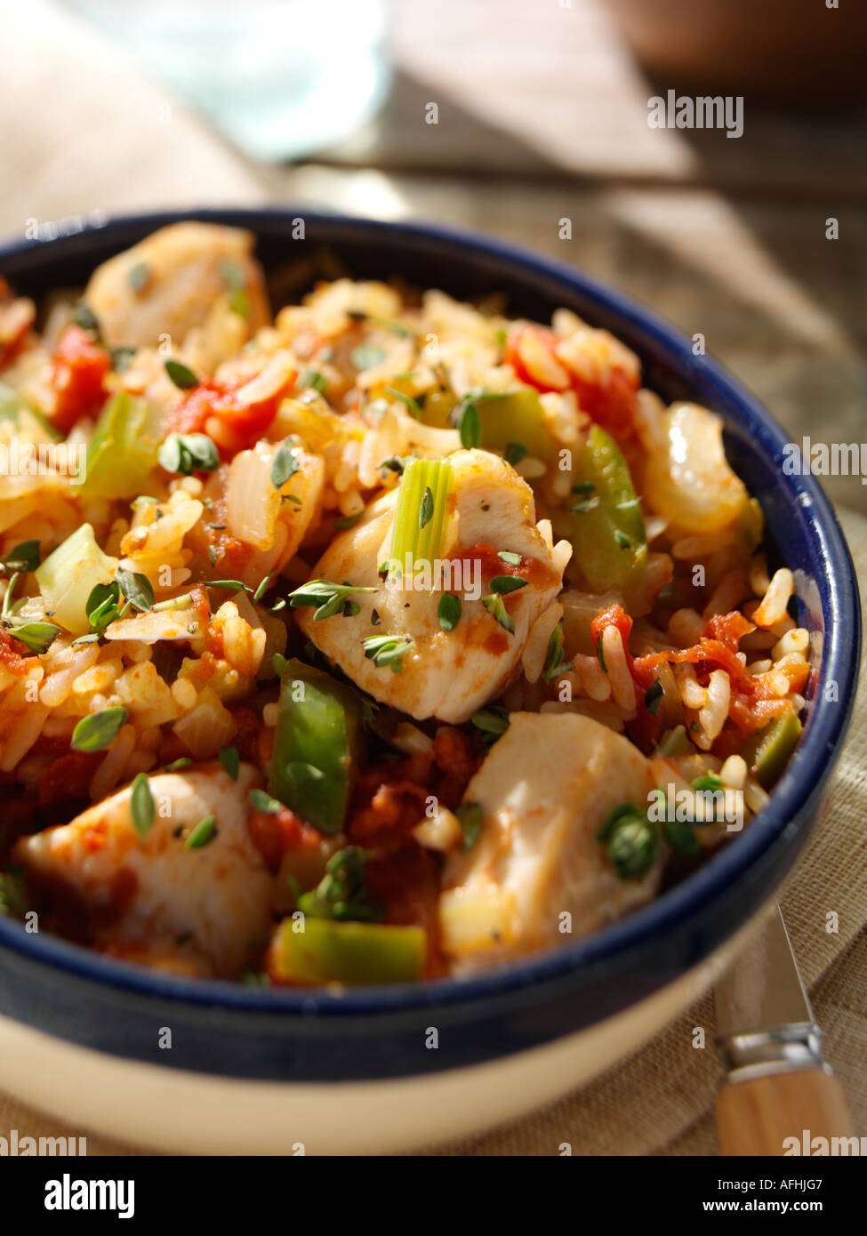 Spicy cajun chicken jambalaya hires stock photography and images Alamy
