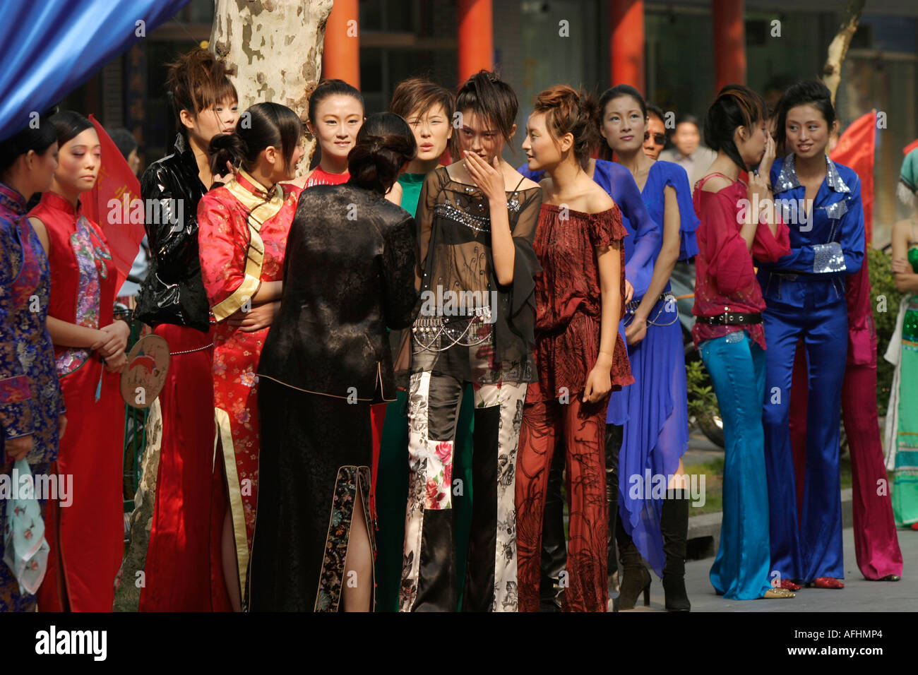 fashion models waiting Stock Photo