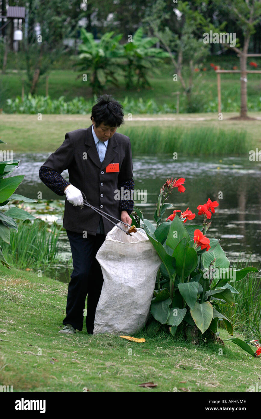 Park cleaner Stock Photo Alamy