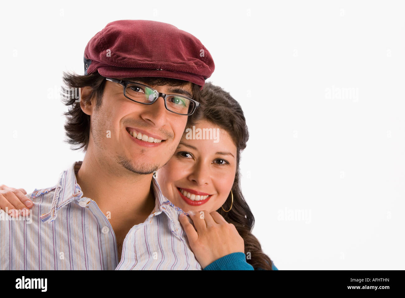 Studio portrait of young couple Stock Photo - Alamy