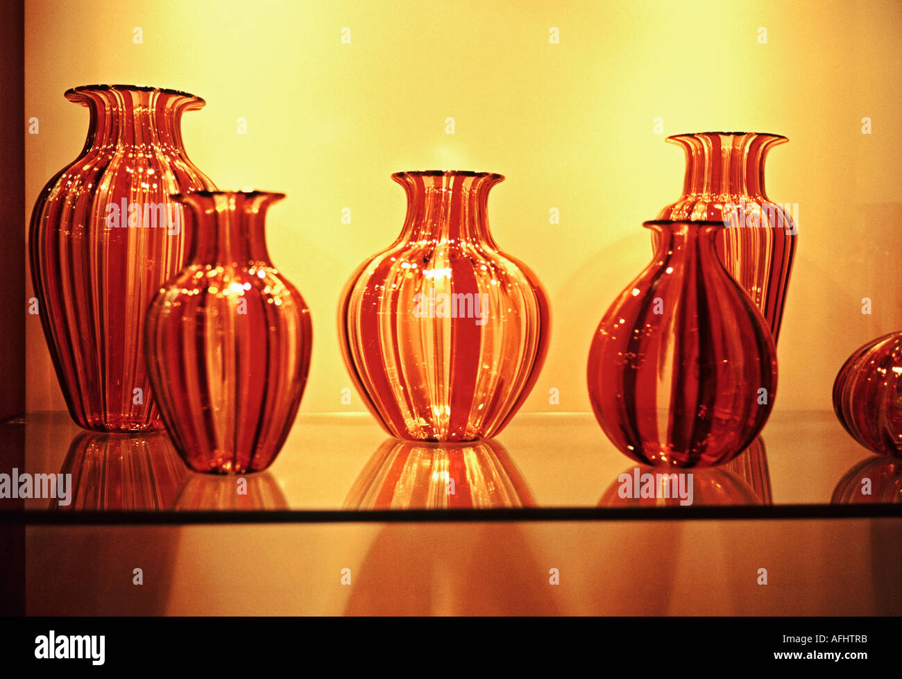 Colorful glass on display in Murano, Venice, Italy Stock Photo