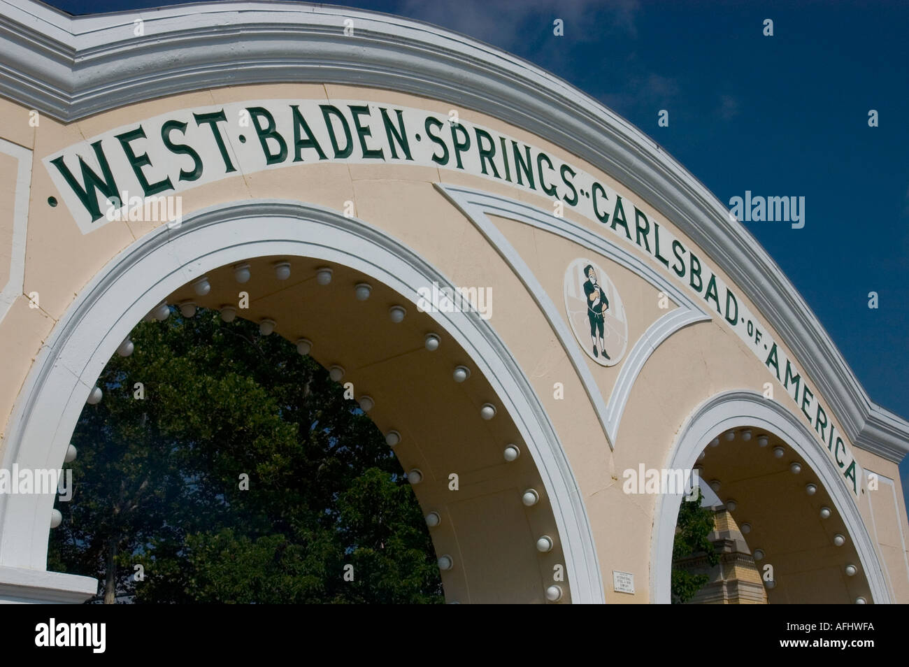 Entrance arch to West Baden Springs Resort in Indiana Stock Photo Alamy