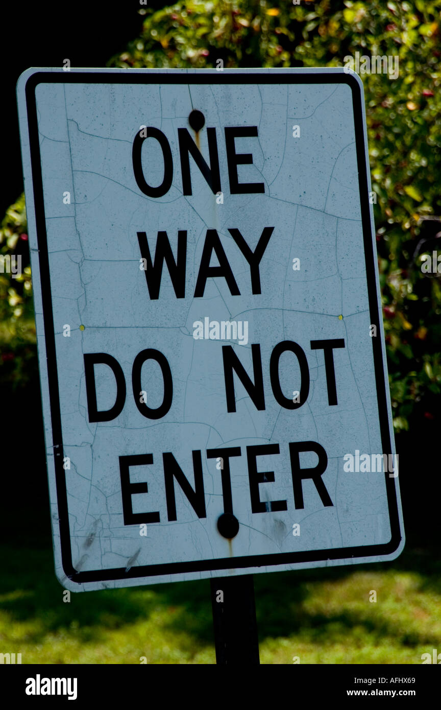 One way do not enter traffic sign stock photo alamy