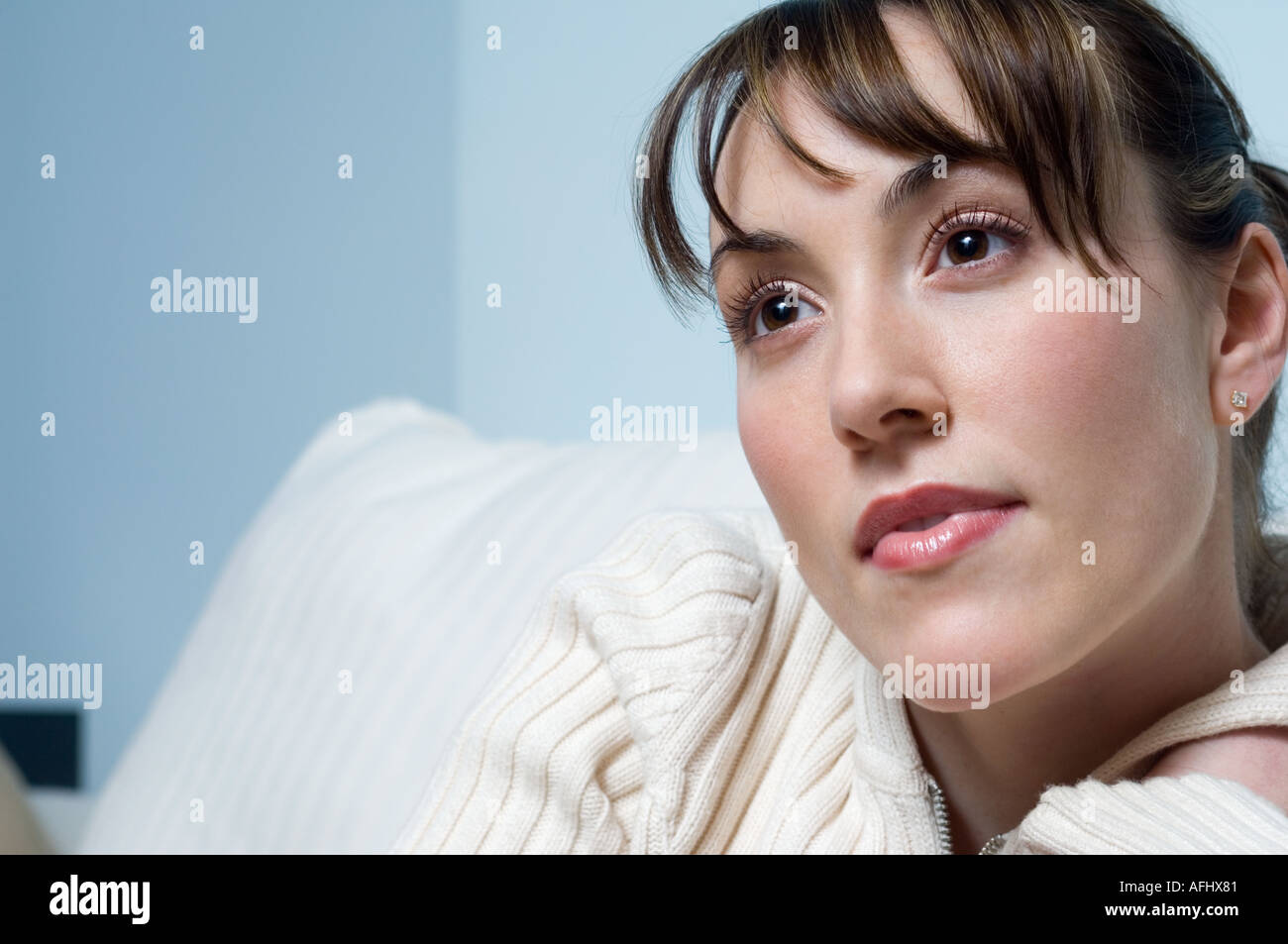 young woman at home Stock Photo