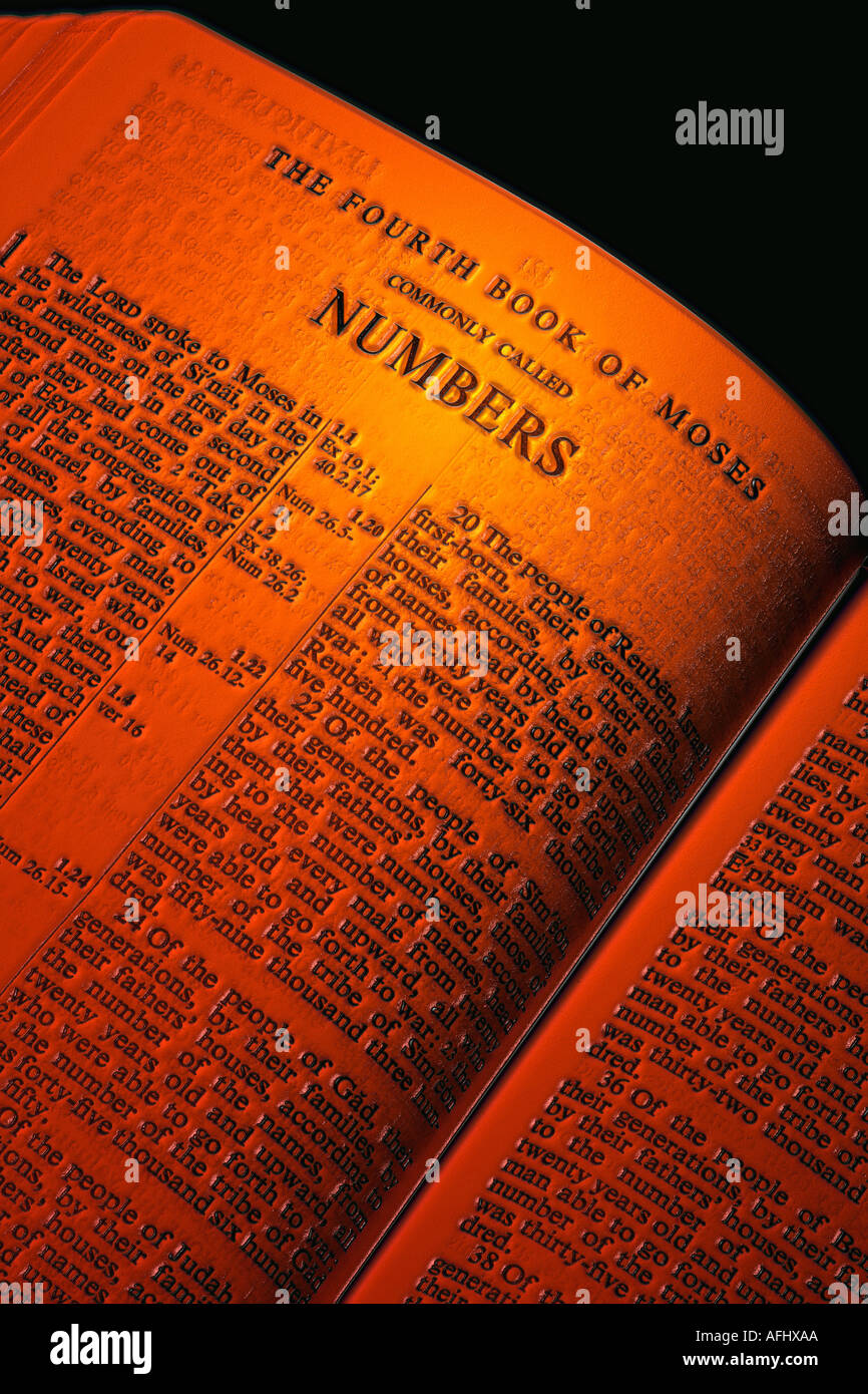 NUMBERS chapter of the Holy bible Stock Photo