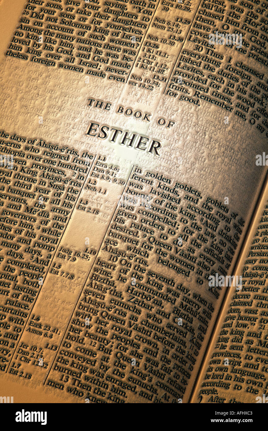 ESTHER chapter of the Holy bible Stock Photo