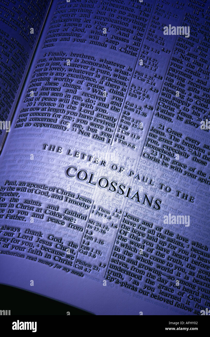 Book of COLOSSIANS of the Holy bible Stock Photo - Alamy