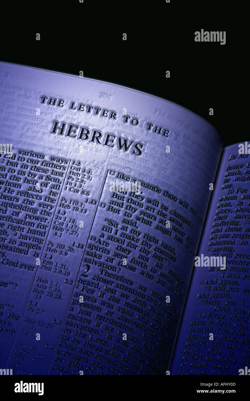 Book of HEBREWS of the Holy bible Stock Photo