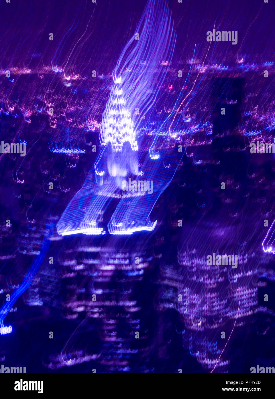 usa new york blue aerial shot of chrysler building Stock Photo