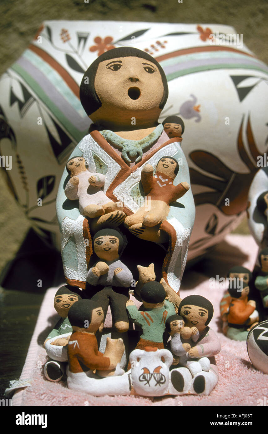 Pueblo Indian story teller pottery made by Indians from Cochiti Indian