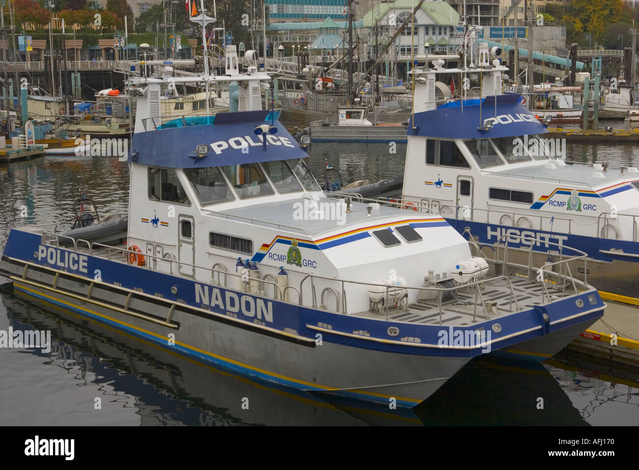 Royal Canadian Mounted Police patrol boats Nanaimo harbor Vancouver